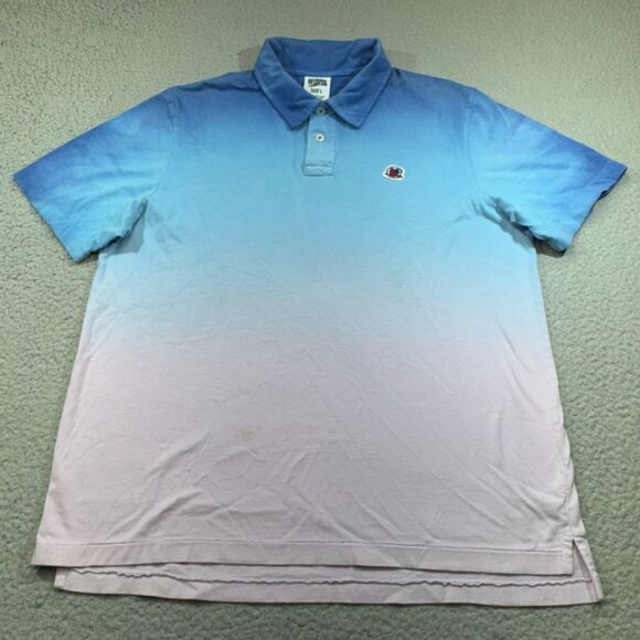 Billionaire Boys Club Polo Shirt Men Large Blue Pink Ombre Golf Casual BBC Roc - Picture 1 of 16